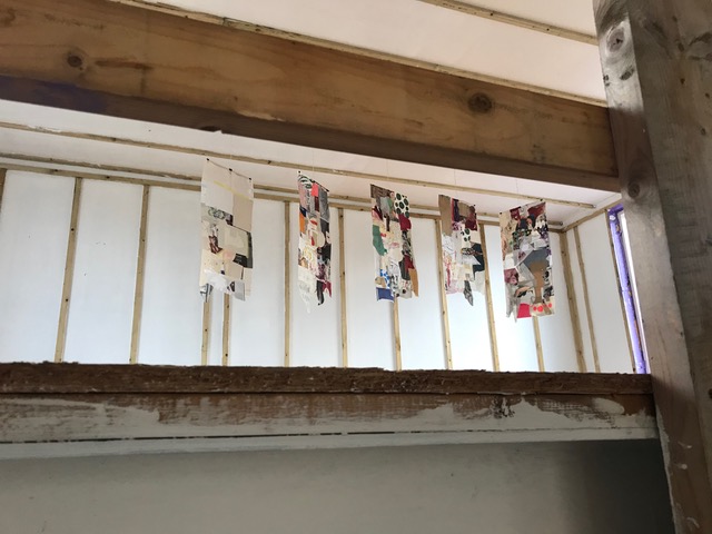 Francesca Giuliano's work in the group exhibition 'Unfinished Business' seen from a lower floor.