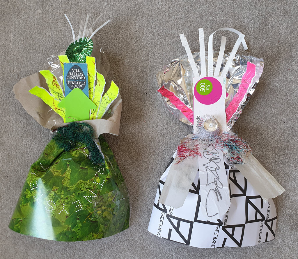 Warrior Women made out of recycling - Clipper and MG
