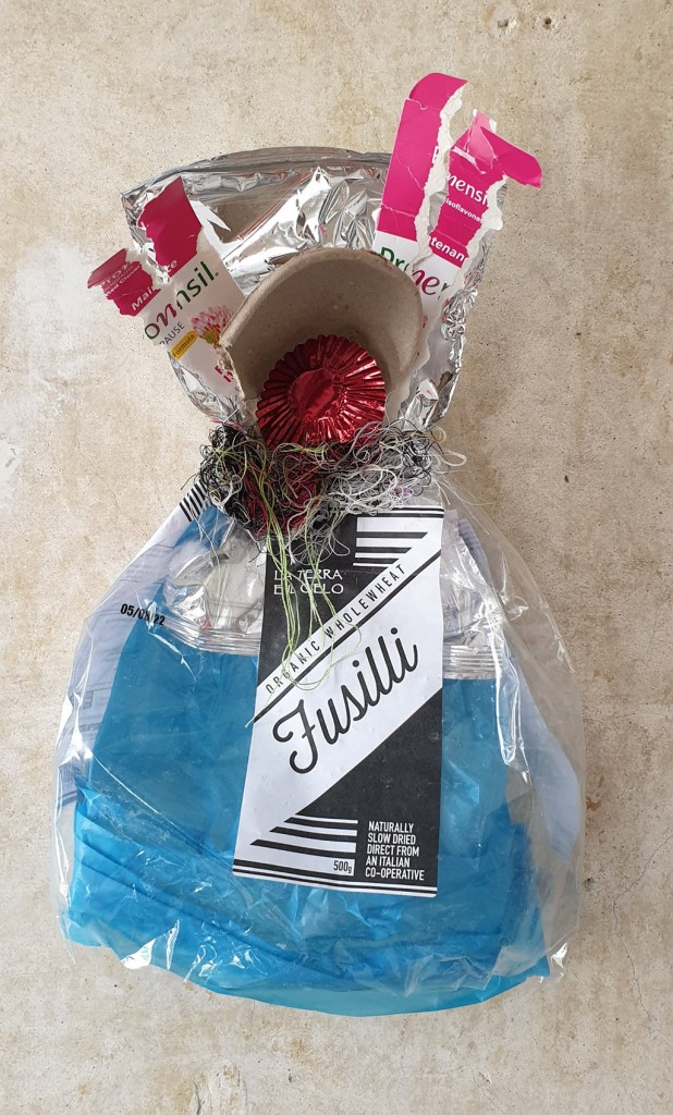 Warrior Woman made out of recycling - Fusilli