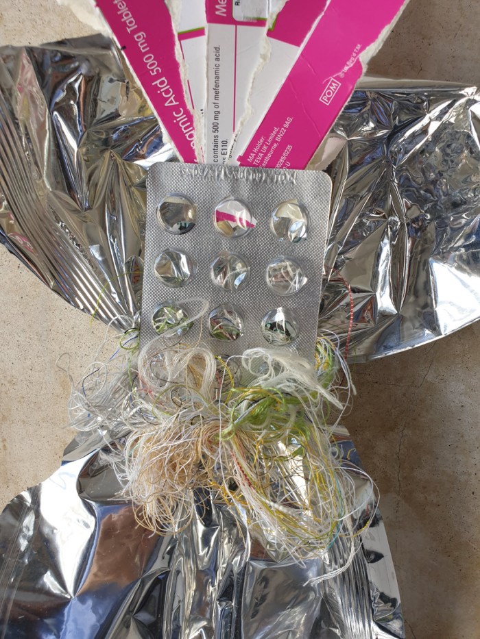 Detail of Warrior Woman made out of recycling - Mefanamic