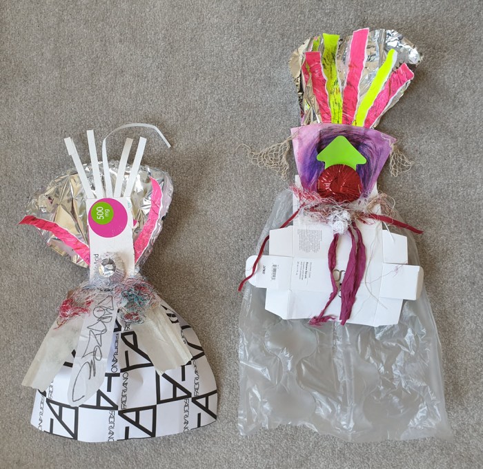 Warrior Women made out of recycling - Glo and MG