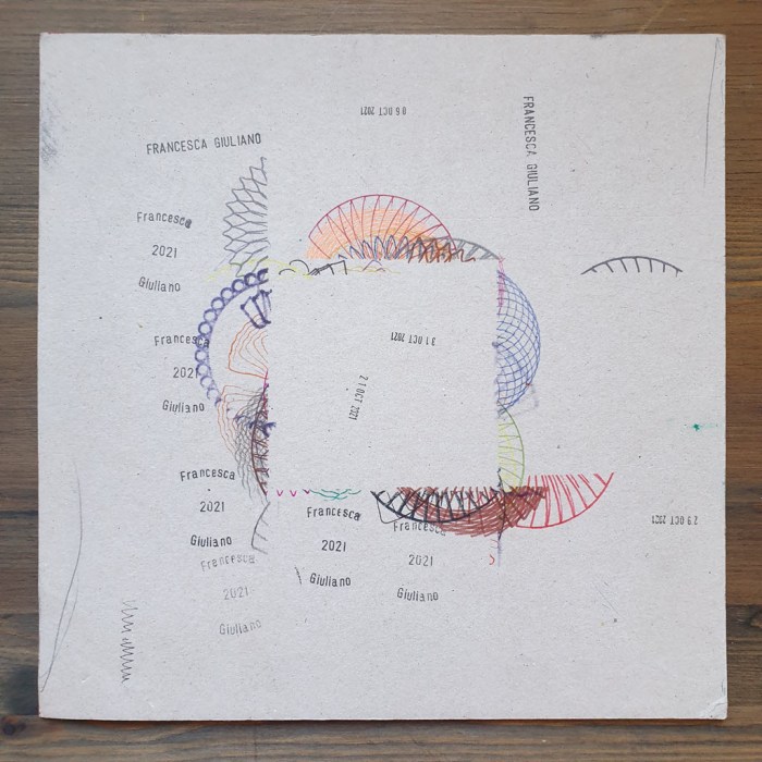 Backing board showing drawings that have gone off the page