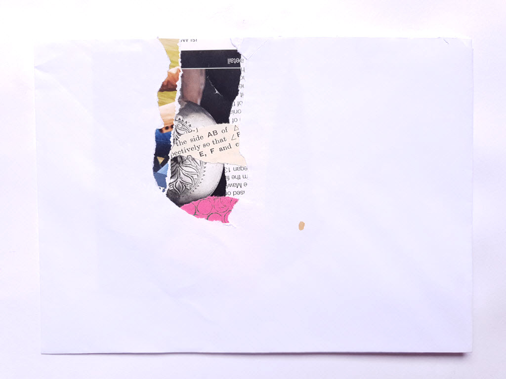 Return to Sender white envelope collage