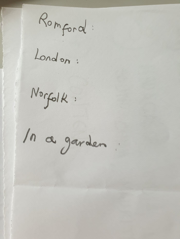 Here to There to Here participant contribution from Romford